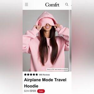 Viral Comfrt Travel Mode Hoodie with Built-In Eye-mask and sweatpants set (XS)